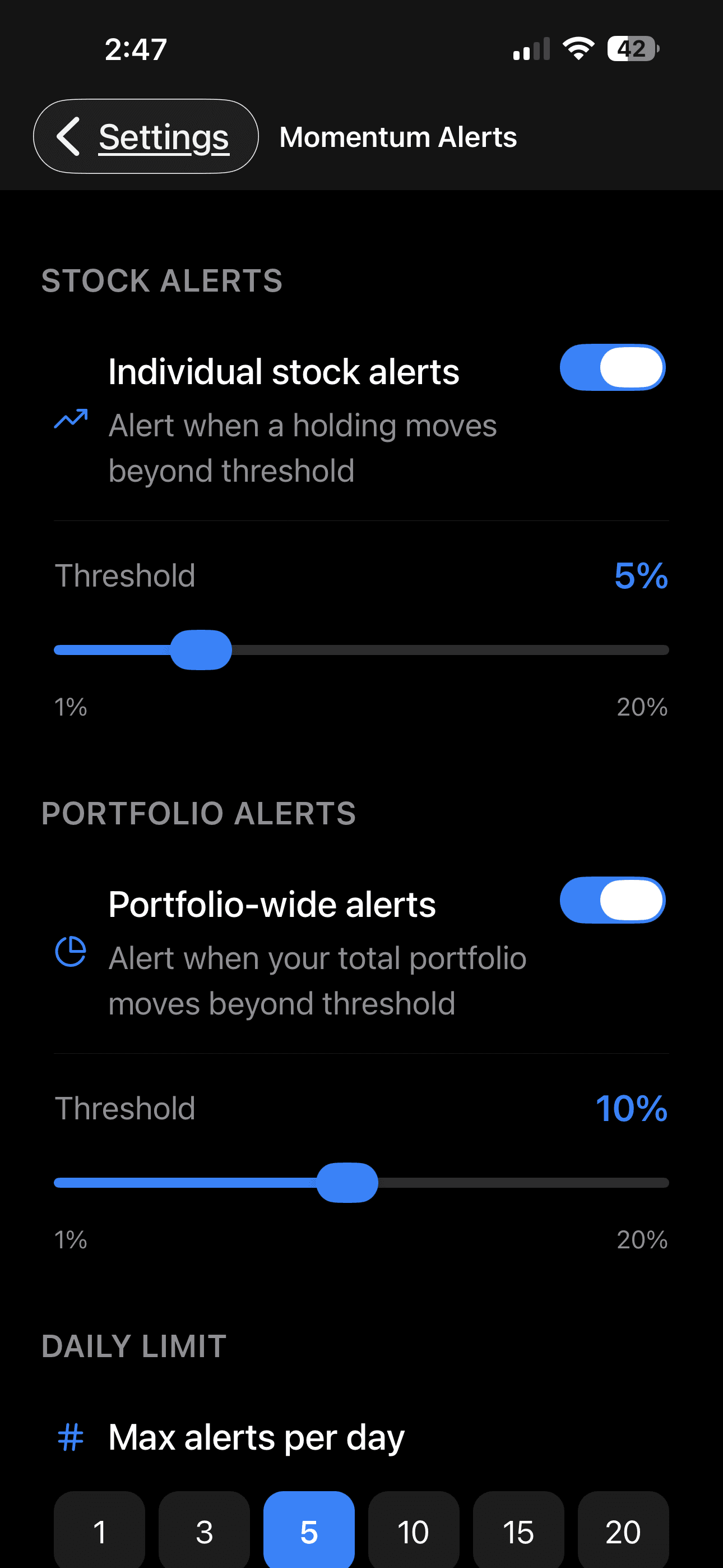 Alert Settings
